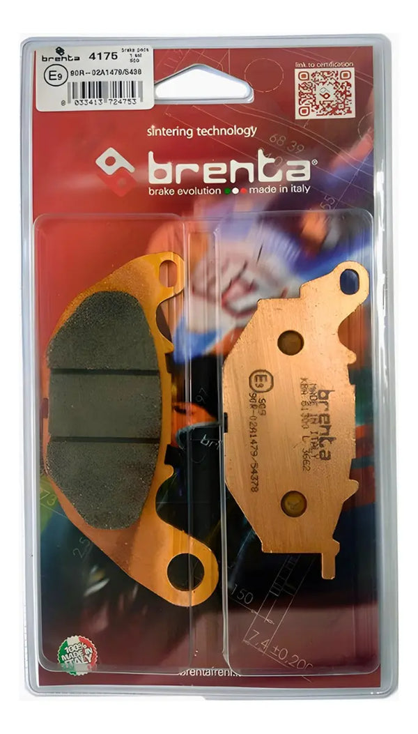 Pastilla freno brenta del sinterizada br4175 yamaha mt 03