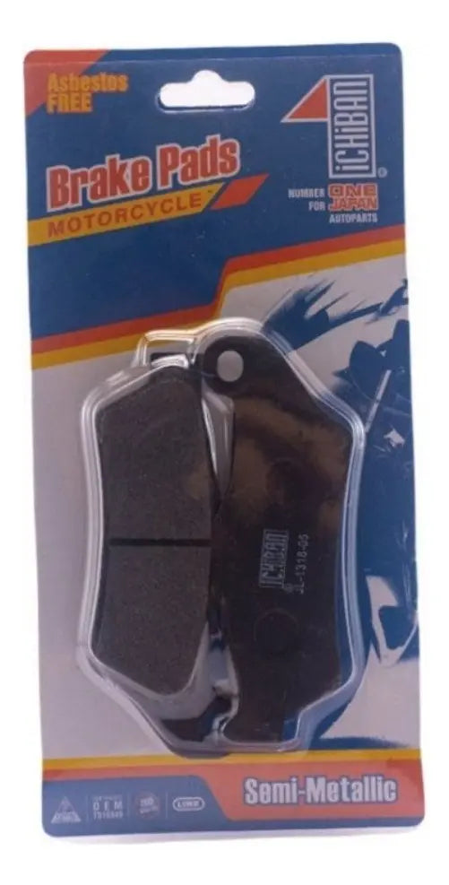 Pastillas de freno ichiban jl 1318 05 semimetalica bajaj pulsar, dominar, bmw k,r