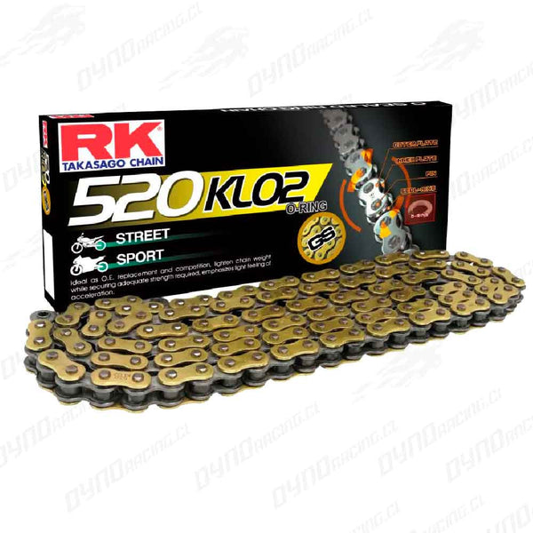 Cadena rk 520 120 xlo2 dorada  reforzada   sport